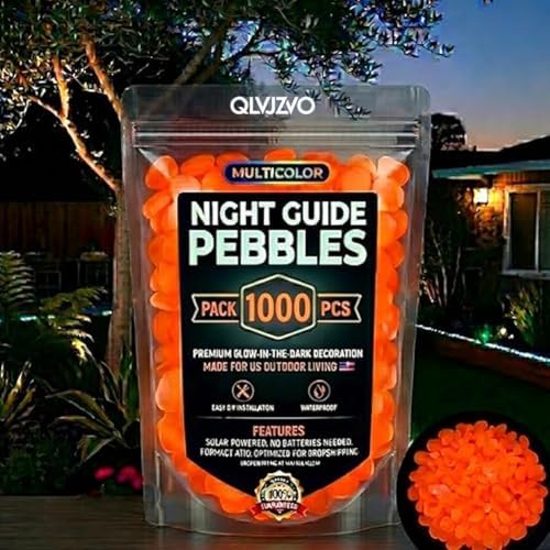 2026 Colorful Glow-in-the-Dark Garden Stones Night Guide Luminous Pebbles for Outdoor Garden Landscaping Fish Tank Aquarium Decorations Stepping Rocks Outdoor Decor(1000pcs Orange) by Unknown