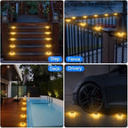 Solar Deck Lights Dock Step Lights- 4 Packs Waterproof 1200mAh Auto ON/Off LED Solor Powered Stair Lighting for Outdoor Garden, Patio, Pathway, Walkway, Driveway (Warm White) - Image 2