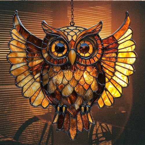 Owl Tiffany Style Acrylic Suncatcher - Image 7