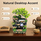 Indoor Waterfall Fountain,12.6in LED Desk Rockery - Image 3