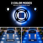 Solar Driveway Lights, 8 Pack Heavy Duty Driveway Lights Solar Powered 2 Color Mode (Cool White/Blue) IP68 Waterproof Outdoor Solar Deck Lights with Ground Stake for Pathway Garden Yard Walkway Dock - Image 2