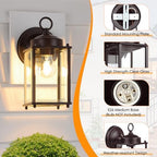 MATAMEYE Outdoor Wall Lantern, Exterior Waterproof Wall Sconce Light Fixtures, Dark Chocolate Front Door Lighting, Anti-Rust Porch Lamp, 2 Pack - Image 4