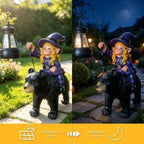 Garden Gnome Decoration, Funny Resin Solar Gnome Statue for Lawn Patio Yard Outdoor Decor, Bear Riding Gnome Figurine with Lantern, Gift for Women and Men (Gnome-H) - Image 5