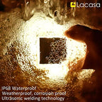 Lacasa 4 Pack Solar Deck Lights Outdoor Waterproof LED, Garden Step Lights Solar Powered Driveway Dock Marine, Dusk to Dawn Lighting for Yard Patio Pathway, Square, Warm White - Image 4