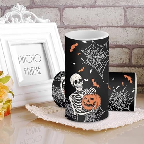 Spider Web Flameless Candles Battery Operated Candles with Timer Remote Control LED Pillar Lights for Trick or Treat Party Decoration LED Real Wax Flameless Lights - Image 3