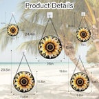 Retro Sunflower Stained Glass Window Hanging Suncatcher Gifts for Mom 12" - Image 6