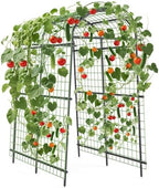 Garden Arch Trellis, 7.5FT Extra Tall Polyethylene-Coated Stainless Steel Garden Trellis for Cucumbers, Melons, Vegetables, Peas, Tomatoes & Climbing Vegetables, Outdoor Rust-Resistant Trellis - Image 4