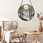 Night View of The Forest Stained Glass Window Hanging Gifts for Women 9.8" - Image 3