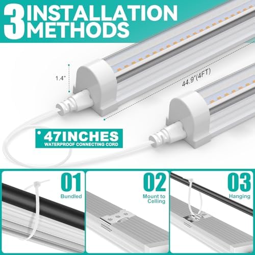 JESLED 4FT Grow Lights, 5000K Full Spectrum Sunlight White, V-Shaped Beam - Image 5