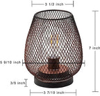 NEEDOMO Battery Operated Lamp Table Powered Lantern, Set of 4 Metal Cage Cordless Lamps with LED Bulb, Vintage Decorative Outdoor Lantern for Weddings, Parties, Patio, Events for Indoor Shelf Decor - Image 4
