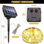Solar Outdoor String Lights - 300LED Rope Light Waterproof IP65 8 Modes (Warm White, 99ft/30M) - Image 6