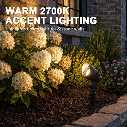 12V Landscape Spotlights 5W 400LM 2700K Metal 2PK - Image 3