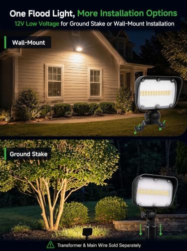 Low Voltage Landscape Flood Light, 20W 12V, 3000K Black, 1 Pack - Image 6