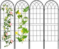 LZRS 71 x 80in Rustic Iron Arch Decoration Garden Trellis with Black Metal Coating – Perfect for Supporting Climbing Plants Outdoor, Roses, Vines, Flowers, and Vegetables. by LZRSPET