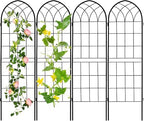 LZRS 71 x 80in Rustic Iron Arch Decoration Garden Trellis with Black Metal Coating – Perfect for Supporting Climbing Plants Outdoor, Roses, Vines, Flowers, and Vegetables. by LZRSPET