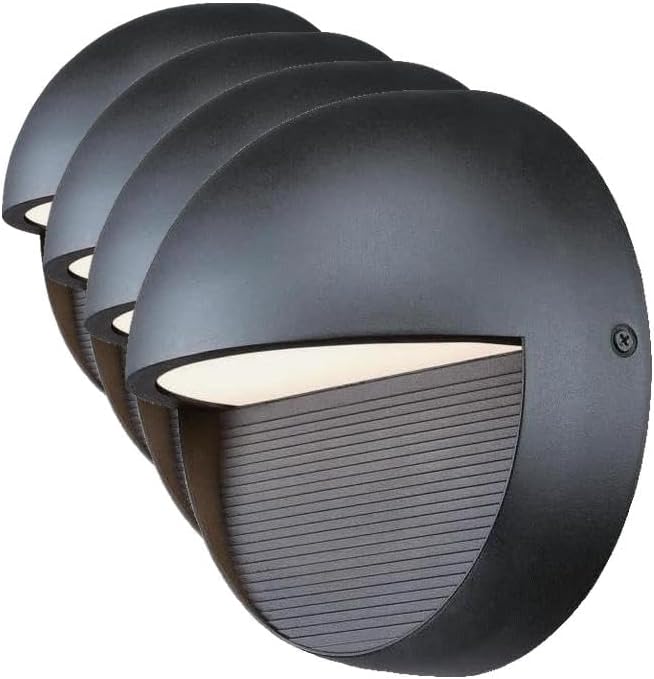 Westinghouse 6579000 Winslett Transitional One-Light Dimmable LED Outdoor Wall Light Sconce, Dark Sky Friendly, Textured Black Finish, Frosted Glass (Pack of 4) by Unknown