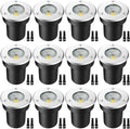LED Landscape Lights, 12 Pack 7W Ground Lights With 24 Connectors, Low Voltage In-Ground Well Pathway Lighting, Daylight White, Waterproof for Driveway, Deck, Garden by Unknown
