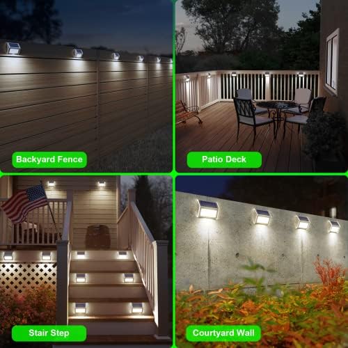 JSOT Solar Powered Lights Ideal for Step, Fence, Deck, Stair-Cool White-12P - Image 2