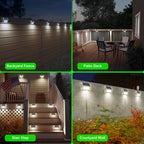 JSOT Solar Powered Lights Ideal for Step, Fence, Deck, Stair-Cool White-12P - Image 2