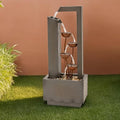 XBrand 38-Inch Freestanding Sculptural Metal Multi-Tier Flower Water Fountain, Gray and Bronze by XBrandHomeGarden
