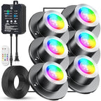 HIBOITEC RGBWW Underwater Pond Light with 12V Timer Transformer, 6 Head by HIBOITEC