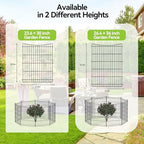 INJOPEXI Decorative Garden Fence 6 Panels 11.8ft(L)×30in(H) Garden Fences Outdoor with 6 Panels Rustproof Metal Wire No Dig Temporary Animal Barrier Fencing for Backyard Patio - Without Fence Gate - Image 7