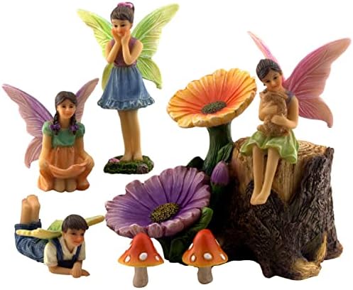 PRETMANNS Fairies for Fairy Garden Accessories Kit Outdoor, 7 Items by Pretmanns