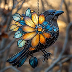 Floral Raven Acrylic Suncatcher by AVAGAN