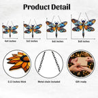 Tiffany Effect Dragonfly Acrylic Suncatcher - Image 2
