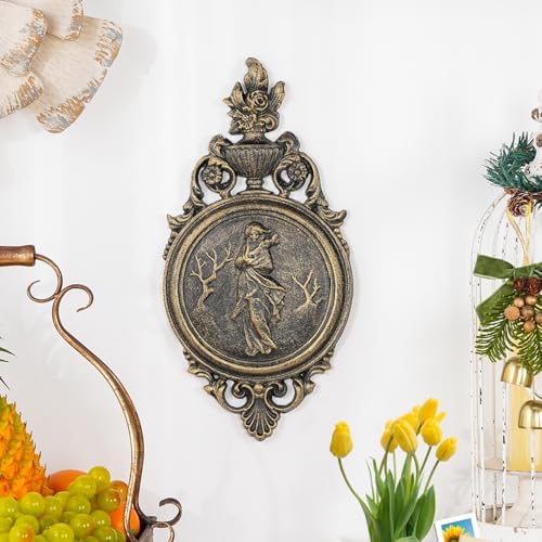 Sungmor Gold Cast Iron Wall Plaque - Classical Lady Relief in French Style - Image 2