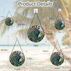 Peacock Stained Glass Window Hanging Suncatcher Gifts for Women 9.8" - Image 5