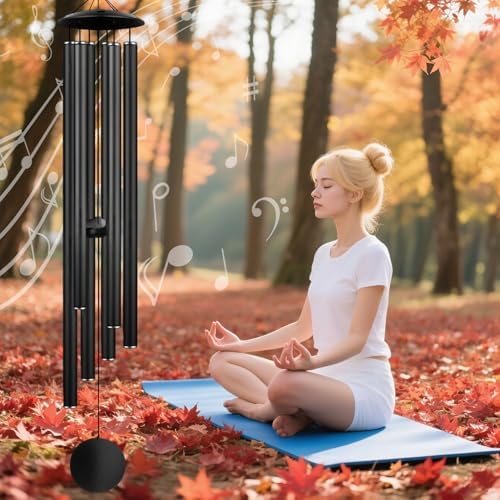Large Memorial Wind Chimes, 67'' Deep Tone 6 Heavy Tubes Soothing Tones Windchimes for Outside Garden Patio Hanging Decor, Sympathy Gifts, Memorial Wind Chime Best Gift for Mom Women Grandma Neighbors - Image 4