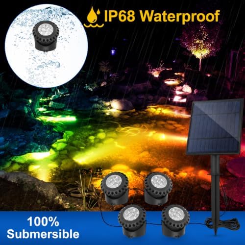 T-SUN Solar Pond Lights RGB, Solar Underwater Pond Lights Color Changing - Image 6