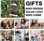 Solar Rooster Bird Feeder Squirrel Proof for Outside - Unique Cute Metal Animal Shaped Wild Bird Feeder with Solar Light, Wind Chime, Gift for Bird Lovers(Rooster) - Image 6