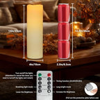 Kimjo 14" x 4" Large Outdoor Waterproof Candles with Timer Remote, 4 Pack - Image 6