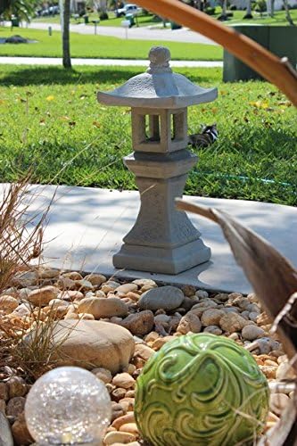 Garden Pagoda Concrete Japanese Stone Lantern,Oriental, Asian 3-piece Outdoor Garden Statue Sale 26" Tall Made in USA - Image 2