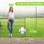 INJOPEXI Decorative Garden Fence 6 Panels 13ft(L)×36in(H) Garden Fences with 6 Panels Rustproof Metal Wire No Dig Temporary Animal Barrier Fencing Outdoor Dog Fence for Yard Patio - Without Gate - Image 2