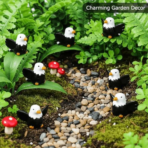 100 Pcs Mini Resin Bald Eagle Figurines, Patriotic American Eagle Statues for Garden Decor, Party Supplies, Independence Day Celebrations (Bald Eagle) - Image 4