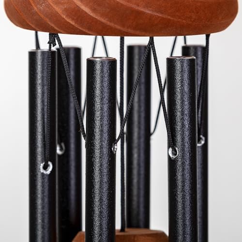 Festival 18-inch Redwood Wind Chime in Black by Wind River for Patio, Backyard, Garden, and Outdoor décor. Made in the USA - Image 2
