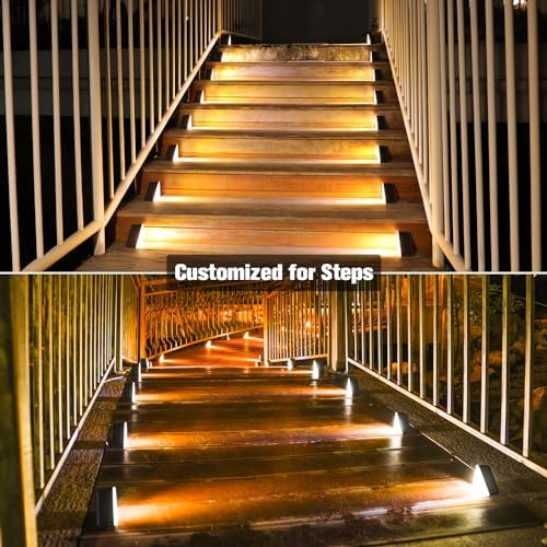VOLISUN Solar Step Lights for Outside 12 Pack, Solar Stair Lights Outdoor - Image 3