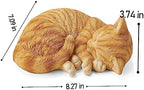 Sleeping Orange Tabby Cat Garden Statue Decor 8.27”L, Resin Realistic Sculptures Gift for Cats Lovers, Pet Memorial Stones for Loss of Pet, Kitty Figurine Art Decoration for Indoor Outdoor Home - Image 2