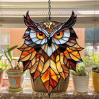 Autumn Leaves Owl Acrylic Suncatcher - Image 4