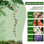86.5" x 19.7" Metal Garden Trellis for Climbing Plants, White - Image 4