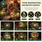 SOLPEX Solar Garden Lights Outdoor, 8 Pack Firework Lights, Warm White - Image 2