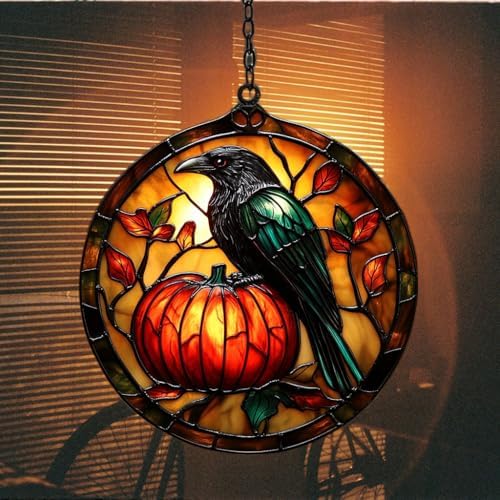 Pumpkin and Raven Acrylic Suncatcher - Image 7
