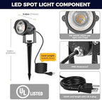L LOHAS LED 5W Dusk to Dawn Outdoor Spotlight 3000K Landscape Light 6 Pack - Image 4