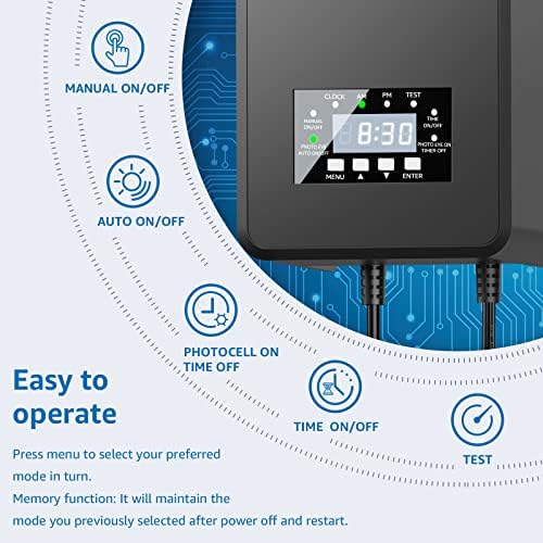 SUNVIE 200W Low Voltage Landscape Transformer with Timer & Photocell Sensor - Image 2