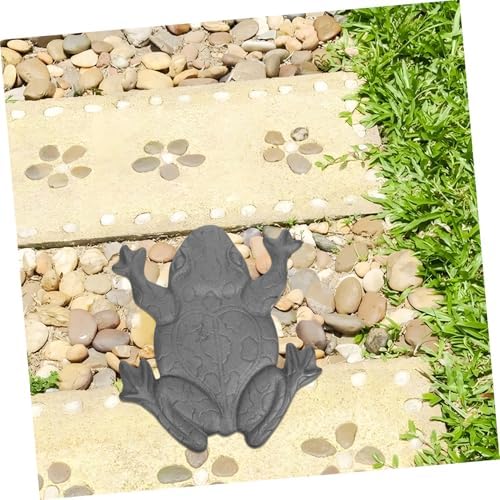 GALPADA Solid Cast Iron Frog Stepping Stone Garden Decorative Statue Frog Sculpture Outdoor Stepping Stone - Image 5
