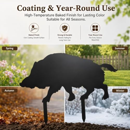 Black Metal Silhouette Garden Stake for Yard Warning Decor - Image 3