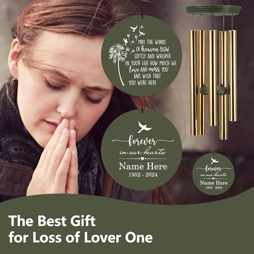 Personalized Dandelion Wind Chimes Memorial for Loss of Mom Dad - Image 5